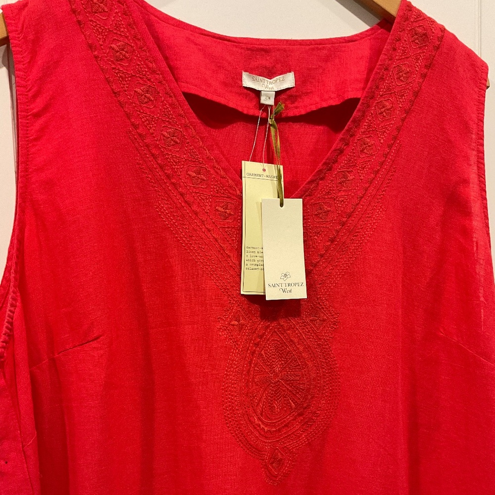 Saint Tropez West Sleeveless Red Top Size 2X NWT - Picture 11 of 12